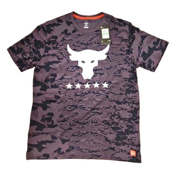 Under Armour Tshirt Peoject Rock Size L Mens Vet Day Camo Top - Picture 1 of 10